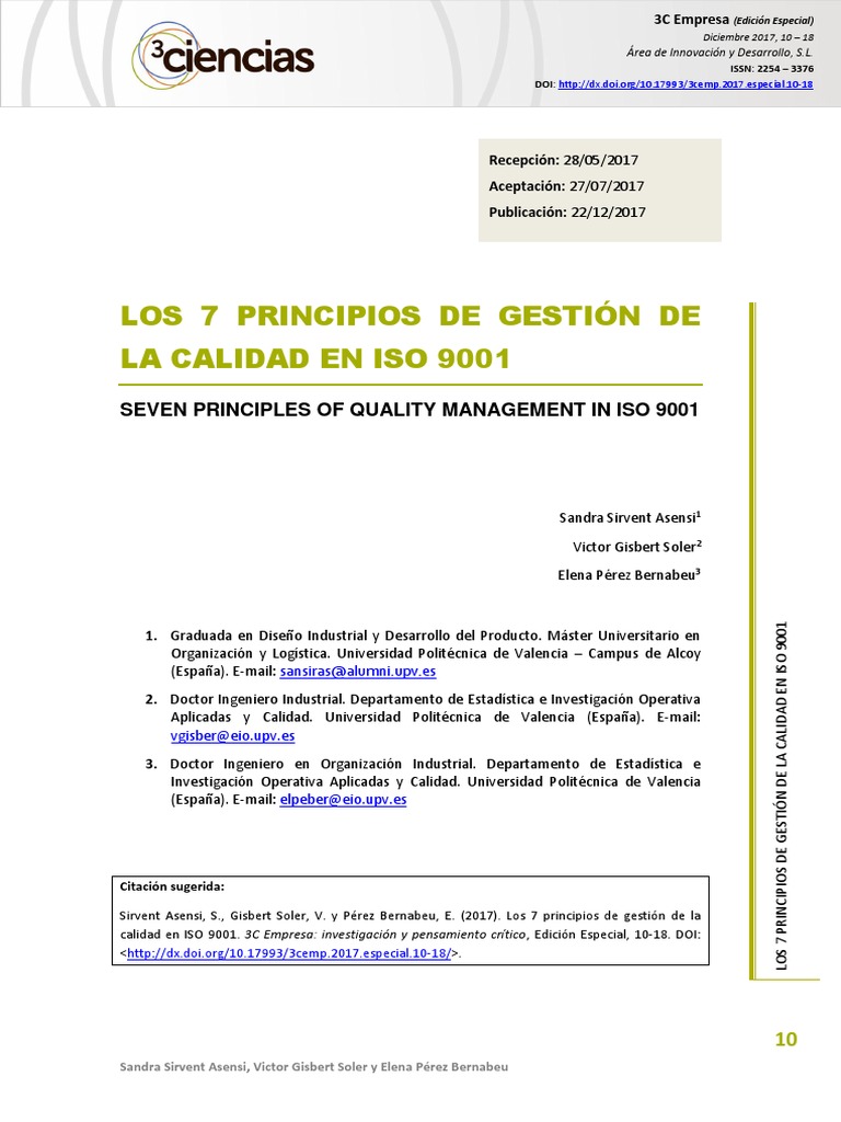 7 Principios de Calidad en ISO 9001 | PDF | Gestión de la calidad ...