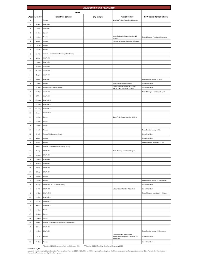 Academic Year Plan 2019 Pdf Pdf Public Holiday Holidays