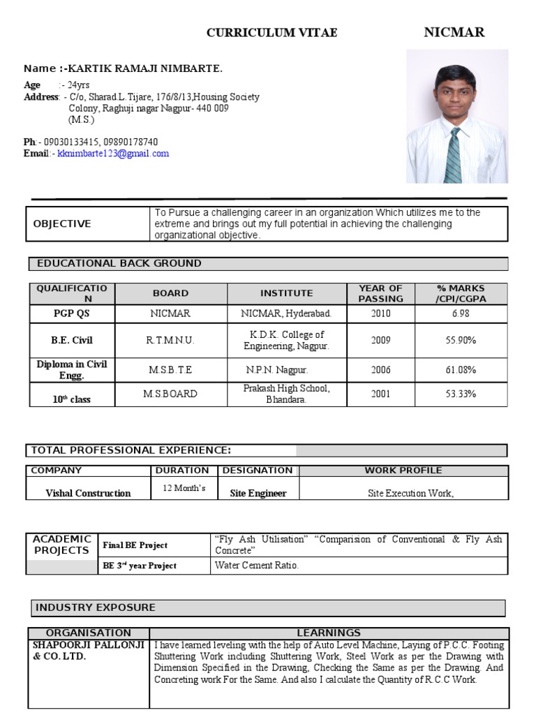 Kartik Resume | Descargar gratis PDF | Engineering