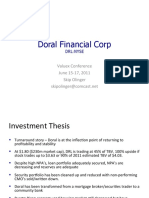 Doral Financial Corp: Valuex Conference June 15 - 17, 2011 Skip Olinger