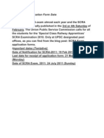 SCRA 2010 Application Form Date