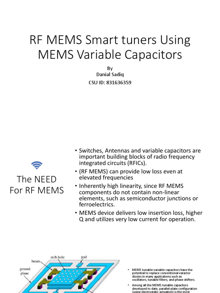 RF MEMS Variable Capacitors for Tuners | PDF | Capacitor | Antenna (Radio)