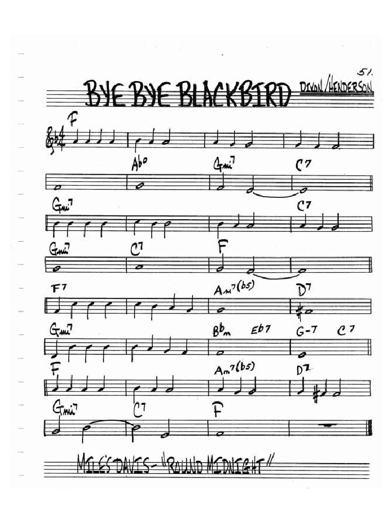 Bye Bye Blackbird Lead Pdf