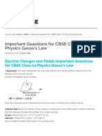 Important Questions for CBSE Class 12 Physics Gauss's Law.pdf