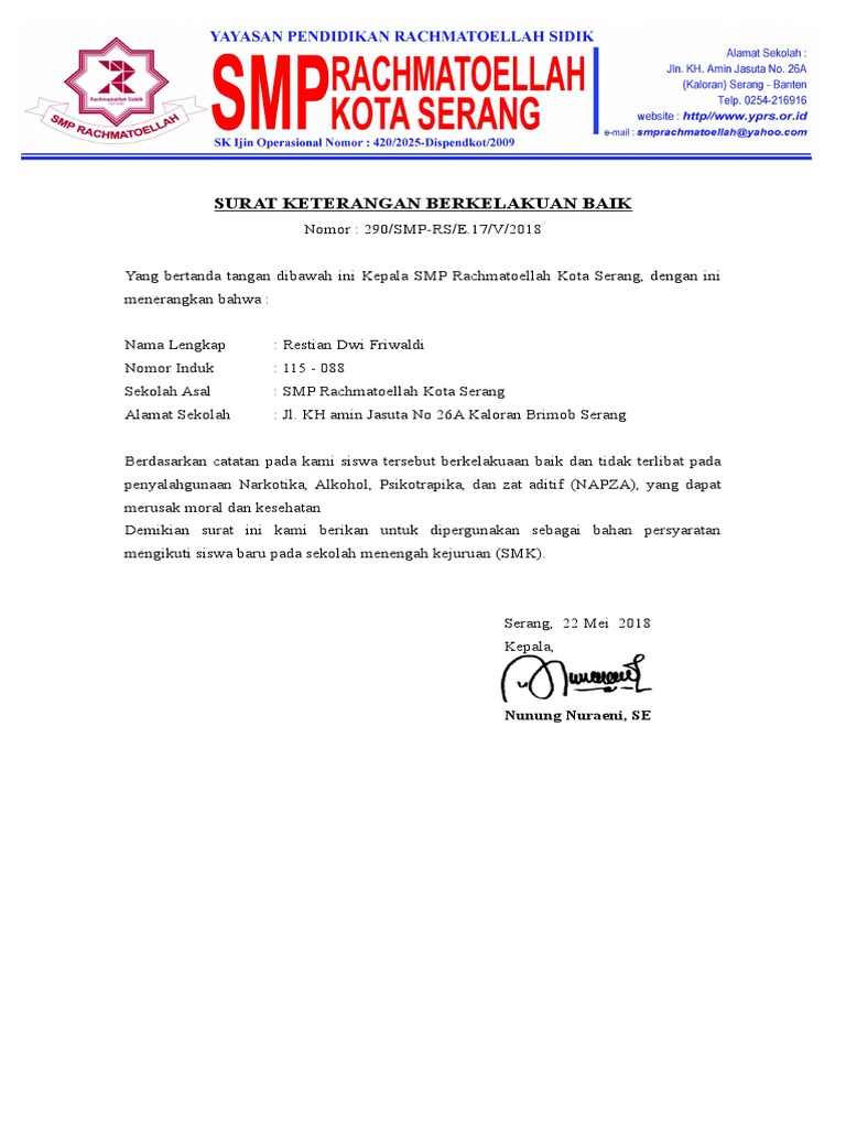 Surat Kelakuan Baik