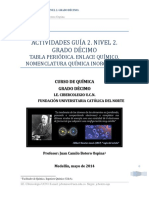 Química Guía 2: Tabla Periódica, Enlaces y Nomenclatura