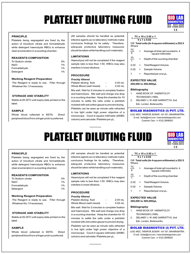 plateletdilutingfluidhe892.pdf Platelet Blood