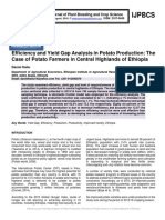 Efficiency and Yield Gap Analysis in Potato Production: The Case of Potato Farmers in Central Highlands of Ethiopia