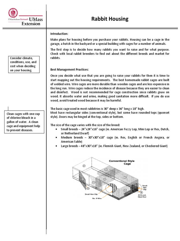 Rabbit Housing and Cage Design Guide | PDF | Wire | Door