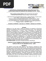 Aspectos Da Atividade de Piscicultura Praticada Por Produtores Rurais No Município de Cruzeiro Do Sul – Acre