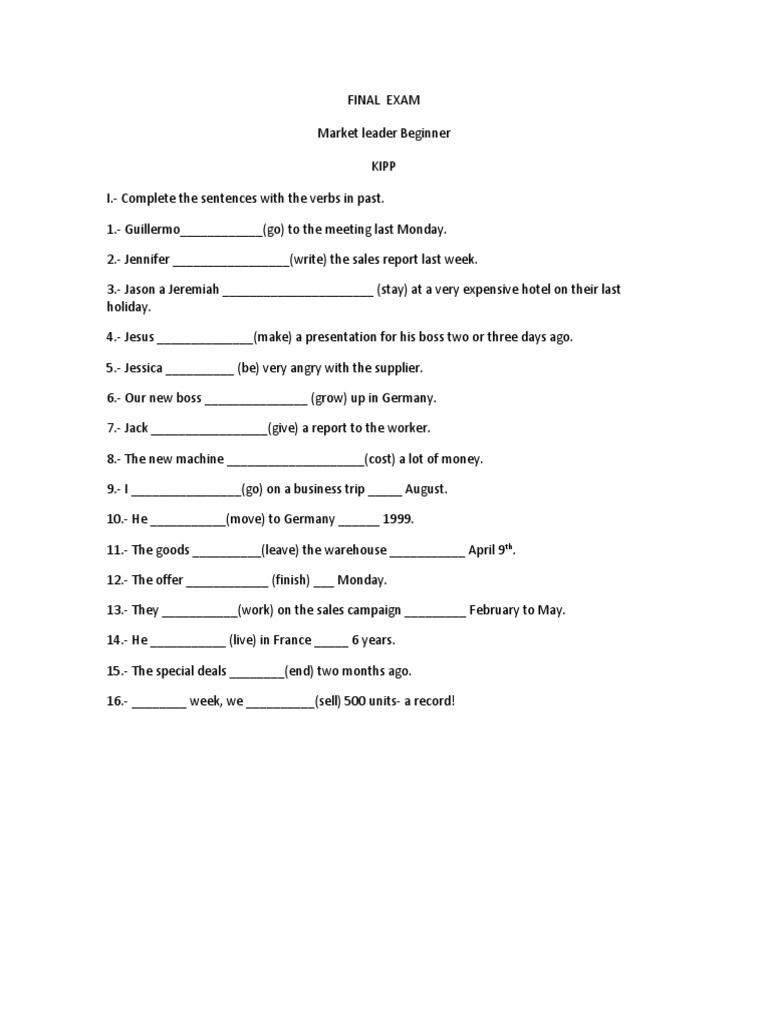 Beginner Final Exam | PDF
