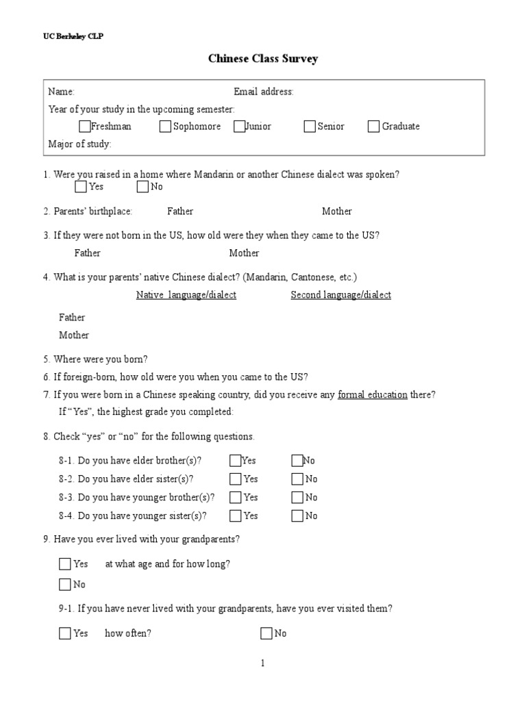 Survey For Chinese Pdf Standard Chinese Dialect