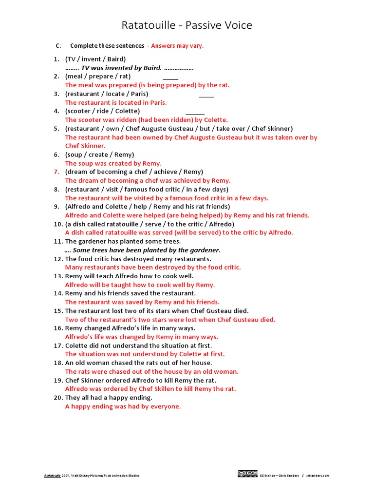 Passive Voice Ratatouille Ak Docx Foods Leisure