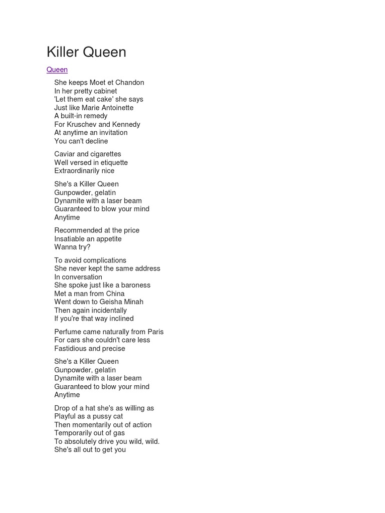 Killer Queen - Queen | PDF
