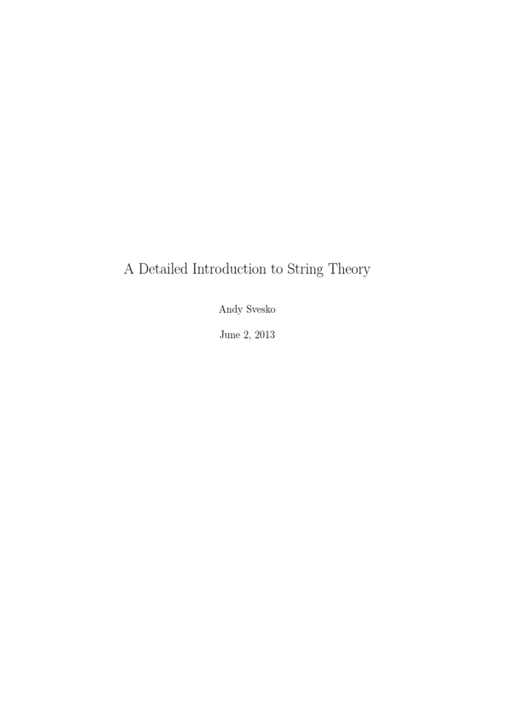 A Detailed Introduction To String Theory | PDF | Field (Physics ...