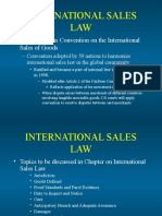 International Sales LAW: - United Nations Convention On The International Sales of Goods