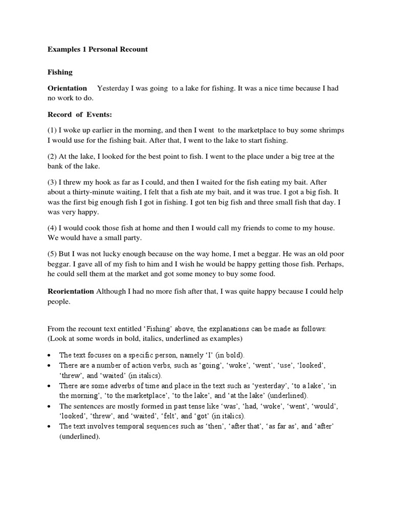 Examples 1 Personal Recount Docx