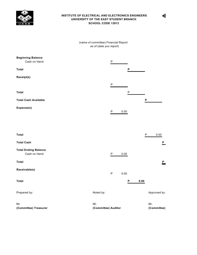 IEEE Student Branch Financial Report | PDF