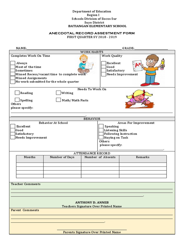 anecdotal-record-assestment-form-behavior-modification-quality-of-life-free-30-day-trial