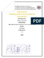 PORTAFOLIO COMPLETO (I y II Parcial) : Formulacion y Evaluacion de Proyectos 