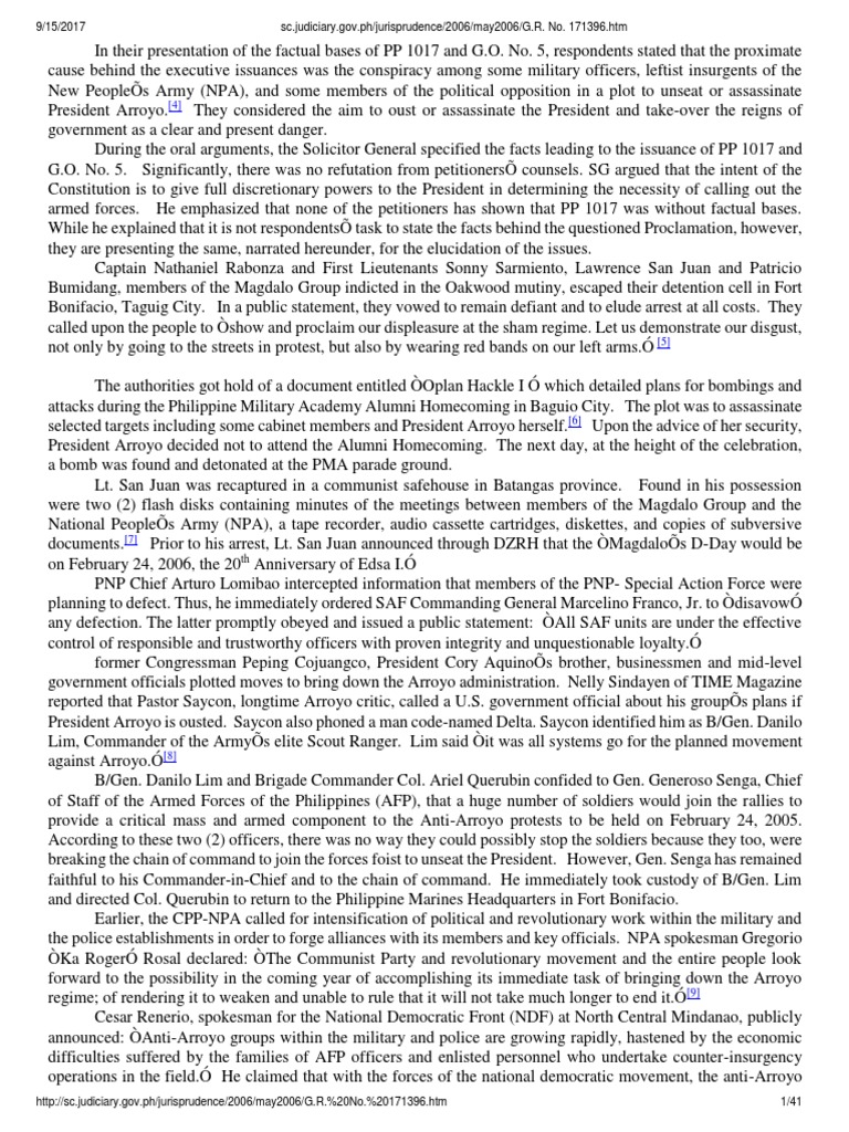 Arroyo Administration Conspiracy Overview | PDF | Standing (Law) | Mootness