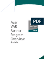 Acer VAR Partner Program Overview 2009