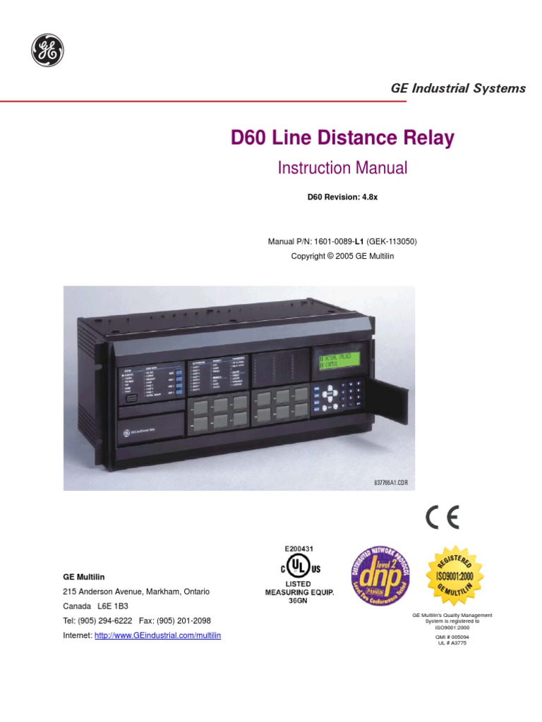 Manual Book Ge D60 PDF Relay Computer Engineering