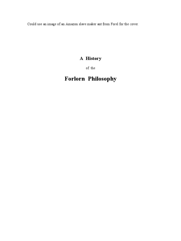 Forlorn Consciousness Idea