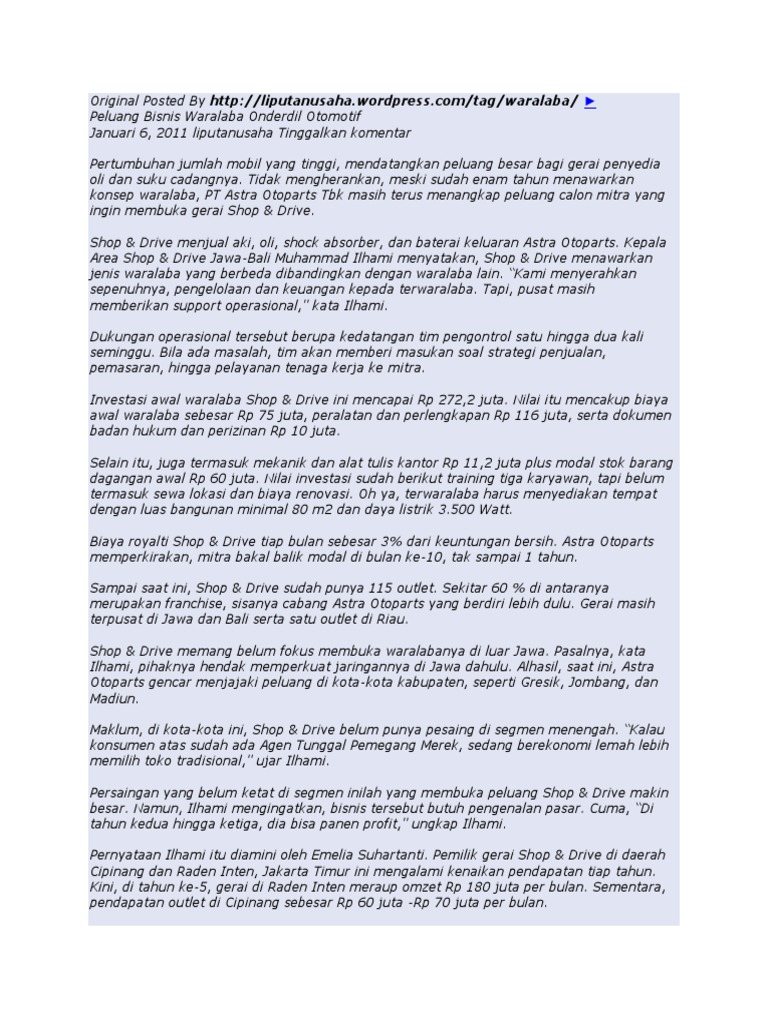 Franchise Shop And Drive