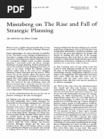 Planning - 1992 - Mintzberg On The Rise and Fall of Strategic Planning