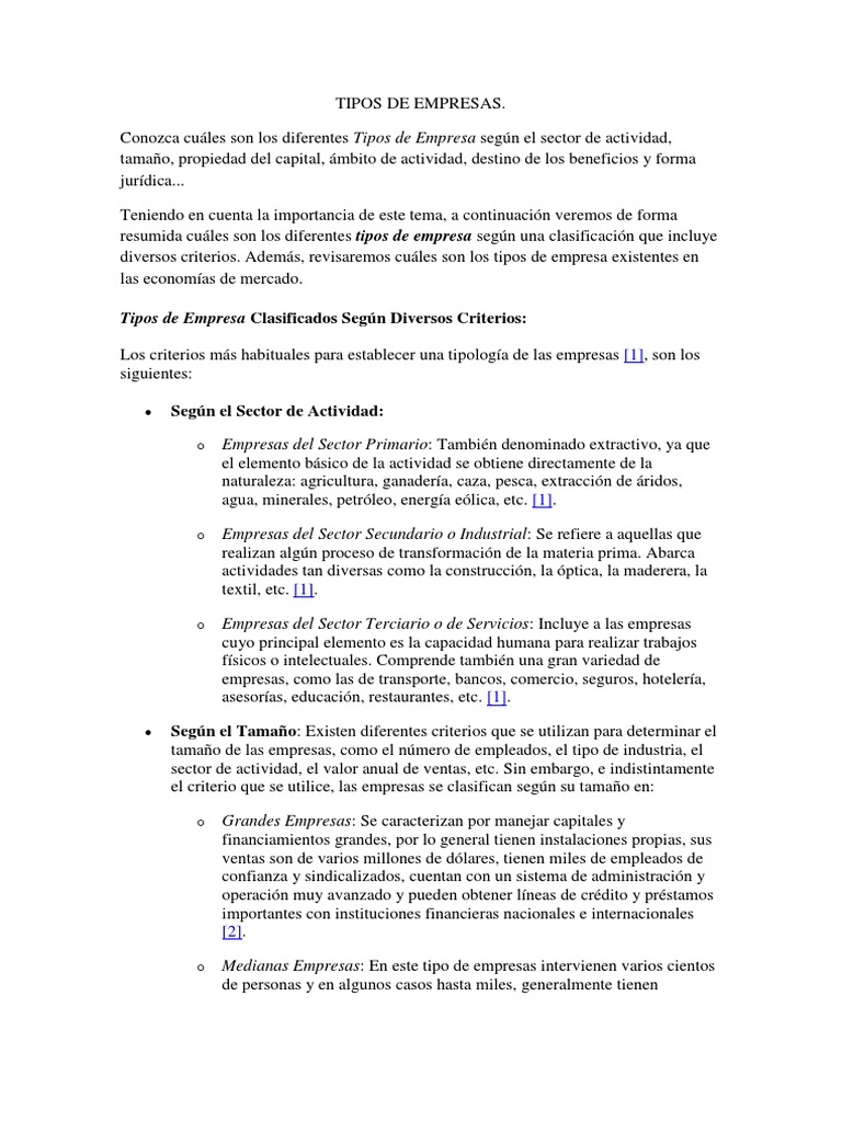 Tipos De Empresas Sociedad General Pequenas Y Medianas Empresas