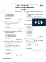 Balotario: Primer Examen Bimestral Lenguaje