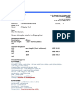 Refrence: 357/PE0038/tbe/III/16 Jakarta, 3 Maret 2016 About: Shipping Cost Dear, Mrs. Rini Dameria We Are Offering The Price For The Shipping Cost