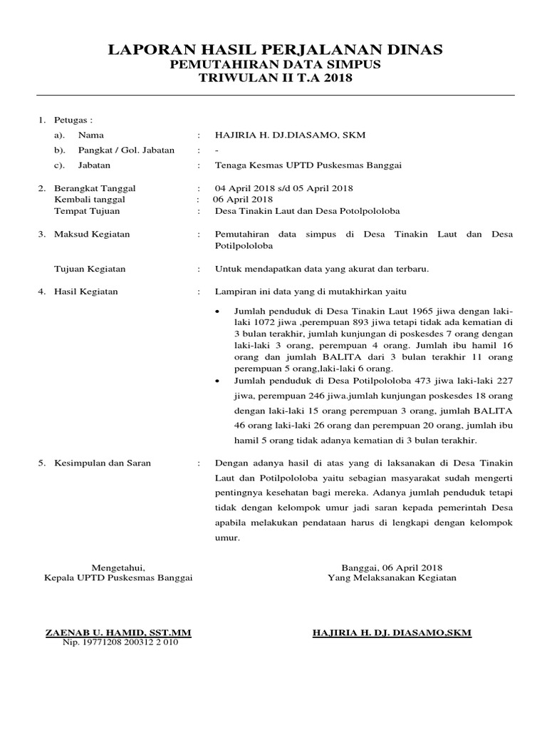 LAPORAN PERJALANAN DINAS