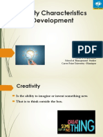 Creativity Characteristics and Its Development