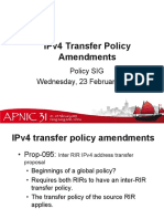 Ipv4 Transfer Policy Amendments: Policy Sig Wednesday, 23 February 2011