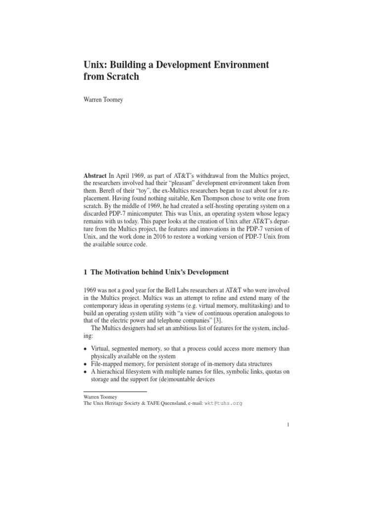 Unix: Building A Development Environment From Scratch | PDF | Unix ...