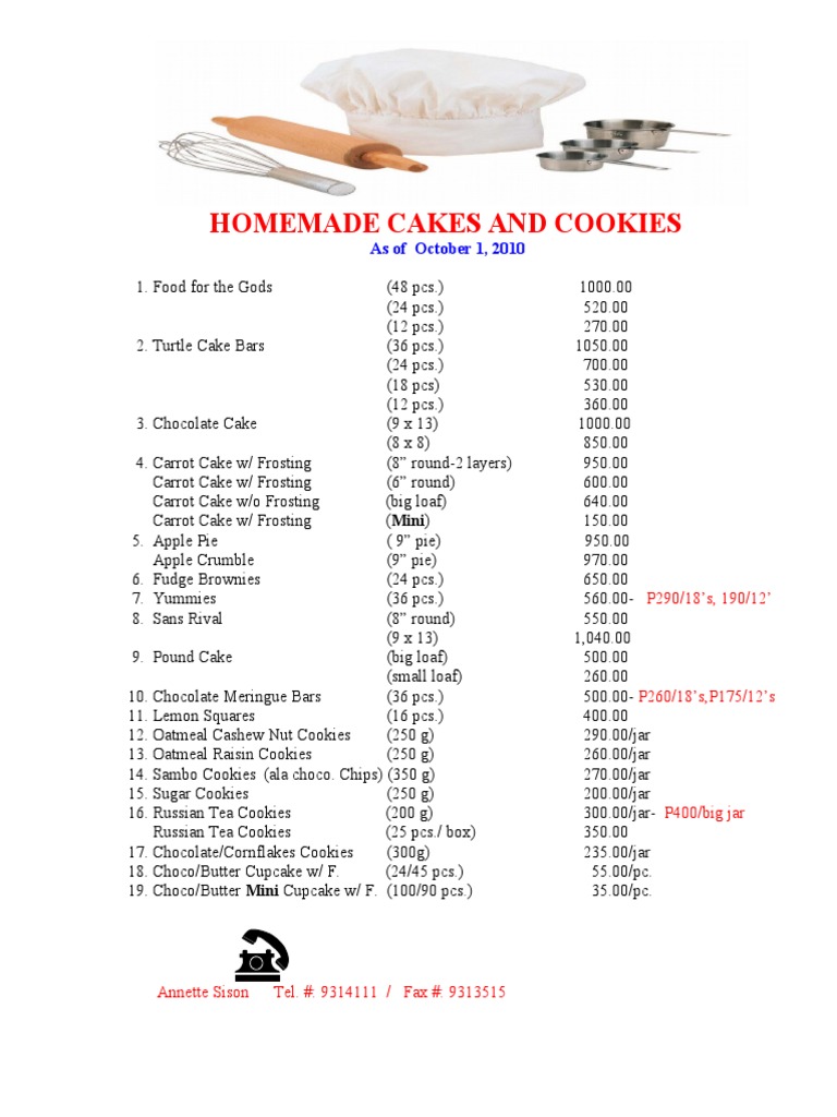 Homemade Cakes and Cookies | PDF