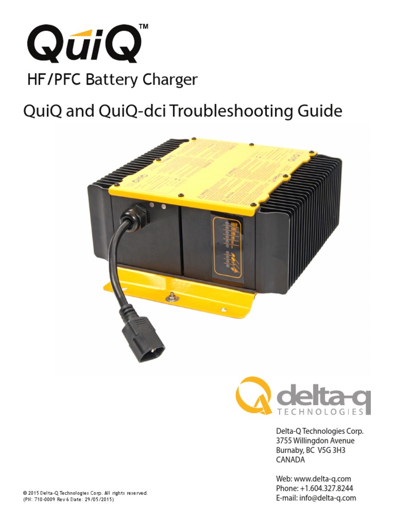 Delta-Q QuiQ BatteryCharger Product Manual JLG (1) | Battery Charger