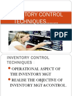 Inventory Control Techniques .