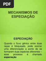 Mecanismos de Especiação 2018_2