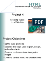 Project 04 Creating Tables in A Web Site