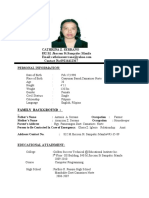 Cathrina Z. Serrano: 832 M. Jhocson ST - Sampaloc Manila Contact No.09216412367 Personal Information