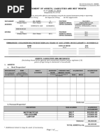 Sworn Statement of Assets, Liabilities and Net Worth