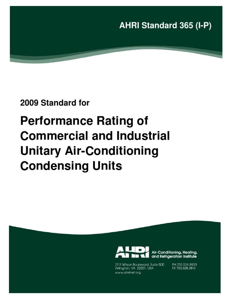 AHRI-365 - Unitary Air Conditioning Units | PDF | Air Conditioning | Hvac