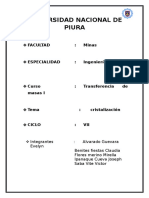 Cristalización como proceso de separación en la Universidad Nacional de Piura