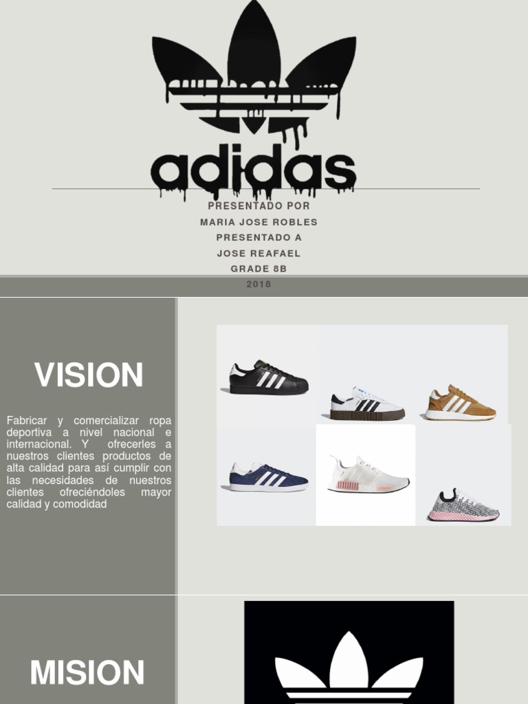 Previsión Un pan corriente Adidas Mision y Vision | PDF
