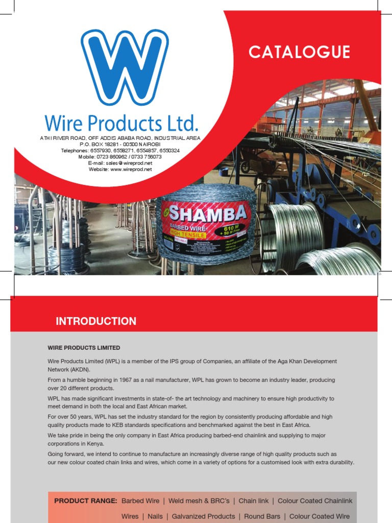 Wire Products Limited Catalogue | PDF | Wire | Galvanization
