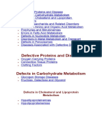 Defective Proteins and Disease: Defects in Cholesterol and Lipoprotein Metabolism