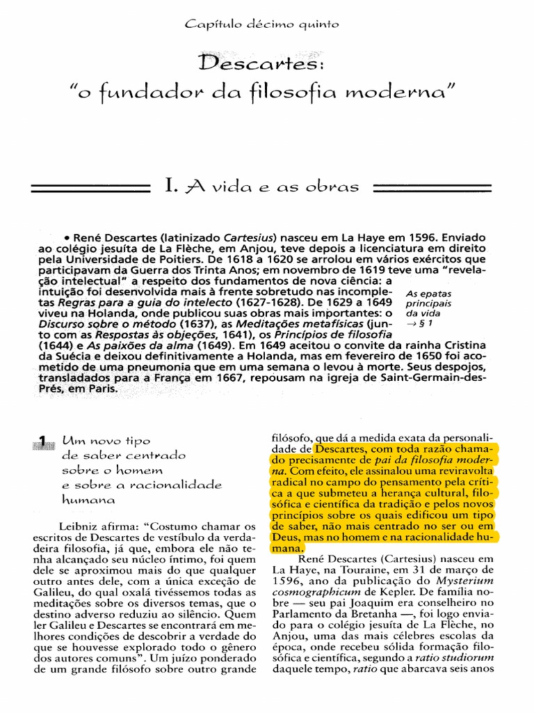 Vida e Obra de René Descartes | PDF | René Descartes | Verdade